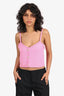 Maje Pink Braided-Trim Cropped Top Size 2