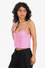 Maje Pink Braided-Trim Cropped Top Size 2