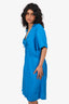 Sandro Blue V-Neck Key-Hole Midi Dress Size 40