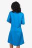 Sandro Blue V-Neck Key-Hole Midi Dress Size 40