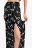 Pre-Loved Chanel™ 98P Black/White Floral Print Cropped Top With Maxi Skirt Set Size 40/38