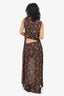 Moschino Brown Floral Print Two-piece Dress Size 10