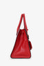 Prada Red Saffiano Cuir Small Monochrome Top Handle Tote With Pouch + Strap