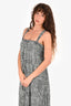 Proenza Schouler White Label Blue/Black Square Pattern Wrap Dress Size 2