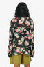 Nili Lotan Black/Pink Silk Floral Sheer Top Size XS