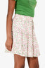 Alice + Olivia Pink/White Floral Print Tiered Mini Skirt Size 6