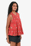 Ulla Johnson Red/Pink Floral Sleeveless Top Size 4