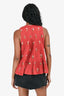 Ulla Johnson Red/Pink Floral Sleeveless Top Size 4