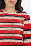 Ulla Johnson Red/White and Navy Striped Crochet Top Size S