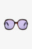 Christian Dior Brown Tortoiseshell 'Lady' Oversized Sunglasses