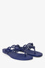 Hermès Cobalt Blue Rubber Chain 'Island' Sandals Size 36