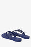 Hermès Cobalt Blue Rubber Chain 'Island' Sandals Size 36