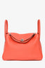Hermès 2015 Orange Clemence Leather Lindy 30