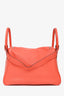 Hermès 2015 Orange Clemence Leather Lindy 30