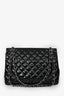 Pre-Loved Chanel™ 2012/13 Black Quilted Patent Maxi Double Flap Shoulder Bag