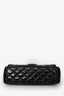 Pre-Loved Chanel™ 2012/13 Black Quilted Patent Maxi Double Flap Shoulder Bag