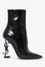 Saint Laurent Black Patent Leather Opyum Boots Size 37