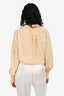 Faithfull The Brand Yellow Snakeskin Print Blouse Size XS