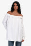 Jil Sander Navy White Ruffled Collar Blouse Size 34