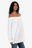 Jil Sander Navy White Ruffled Collar Blouse Size 34