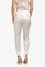3.1 Phillip Lim White Crepe Satin Joggers Size 2