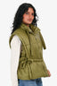 Ganni Green Bow Detail Puffer Vest Size S/M