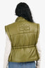 Ganni Green Bow Detail Puffer Vest Size S/M