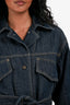 Vince Blue Denim Belted Jacket Size XS