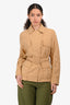 Vince Brown Linen Belted Coat Size XS