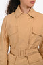 Vince Brown Linen Belted Coat Size XS