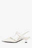 Prada White Velcro T-Strap Heels Size 37