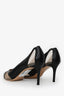 Salvatore Ferragamo Black/Sheer Leather/Mesh Pointed Heels Size 10.5