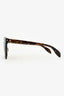 Alexander McQueen Tortoise Acrylic Round Logo Sunglasses