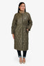 Ganni Green Quilted Midi Tie Puffer Size XXS/XS