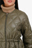 Ganni Green Quilted Midi Tie Puffer Size XXS/XS