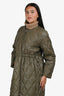Ganni Green Quilted Midi Tie Puffer Size XXS/XS