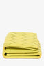 Bottega Veneta Yellow Leather Intrecciato Trifold Wallet