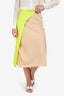 Samsoe Samsoe Beige/Yellow Silk Satin Slip Skirt Size XXS