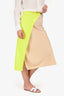 Samsoe Samsoe Beige/Yellow Silk Satin Slip Skirt Size XXS