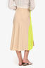 Samsoe Samsoe Beige/Yellow Silk Satin Slip Skirt Size XXS