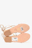 Tom Ford Nude Leather Gold Toned Accent Lace-up Sandals Size 35