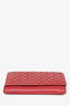 Bottega Veneta Red Leather Intrecciato Cardholder