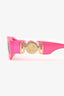 Versace Hot Pink Frame Medusa Head Rectangle Sunglasses