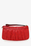 Gucci Red Guccissima Leather Interlocking G Wristlet Clutch