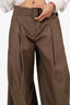 S' Max Mara Brown Pleated Belted Wide Leg Pants Size 4