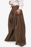 S' Max Mara Brown Pleated Belted Wide Leg Pants Size 4