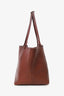 The Row Brown Saddle Leather Park Three Tote Bag With Pouch