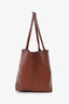 The Row Brown Saddle Leather Park Three Tote Bag With Pouch