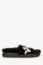 Louis Vuitton Black Fur Monogram Slides Size 38
