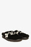 Louis Vuitton Black Fur Monogram Slides Size 38